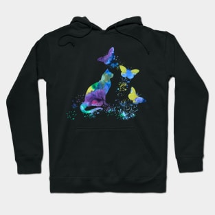 Cat and butterflies Hoodie